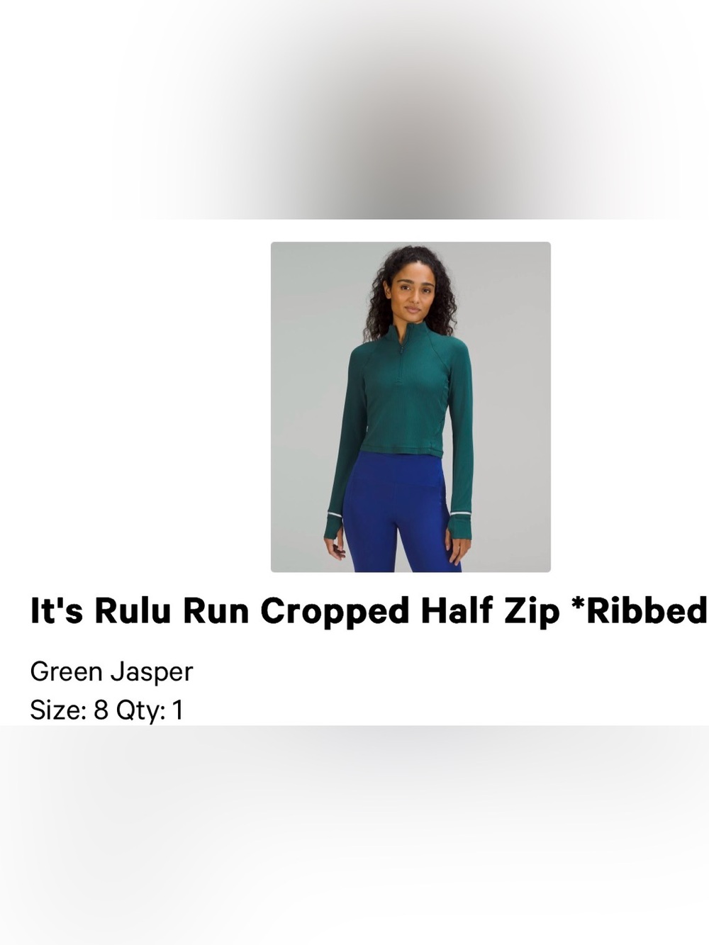 lululemon ribbed cropped half zip